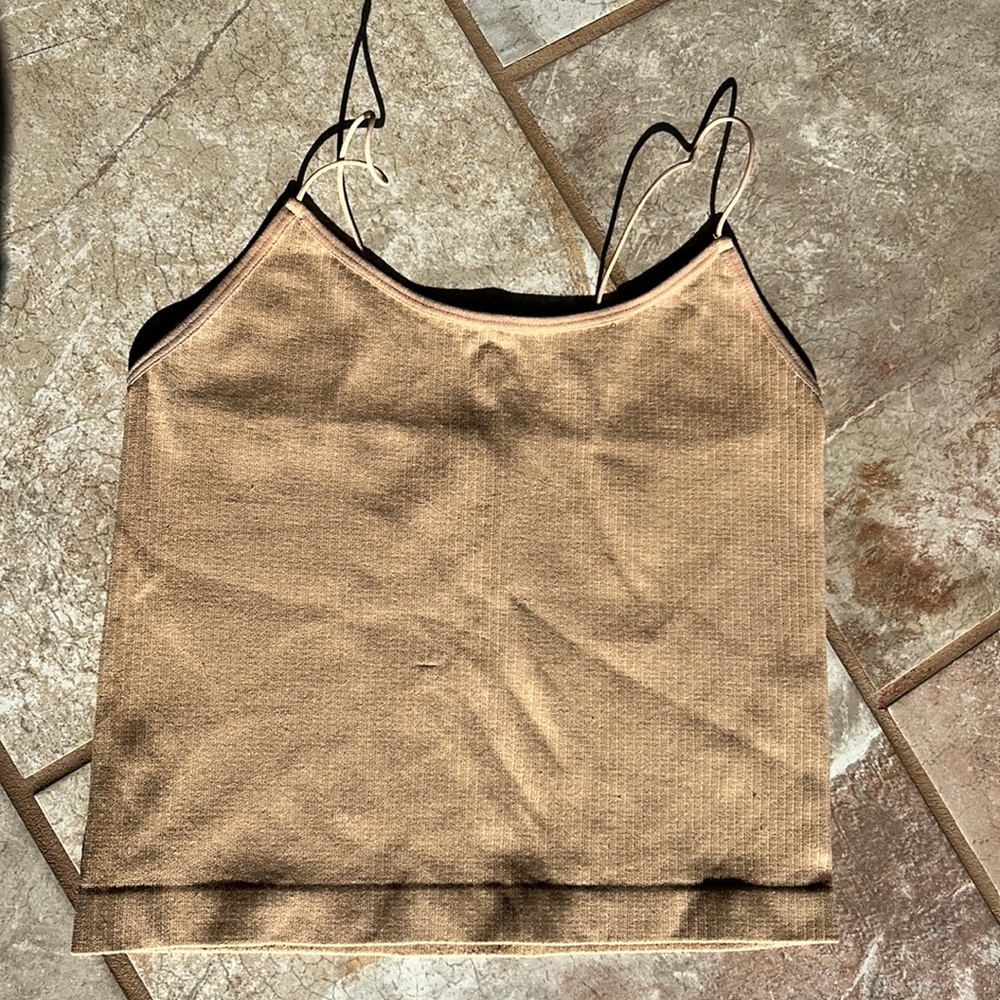 Nude tank top with spaghetti straps, Size Medium